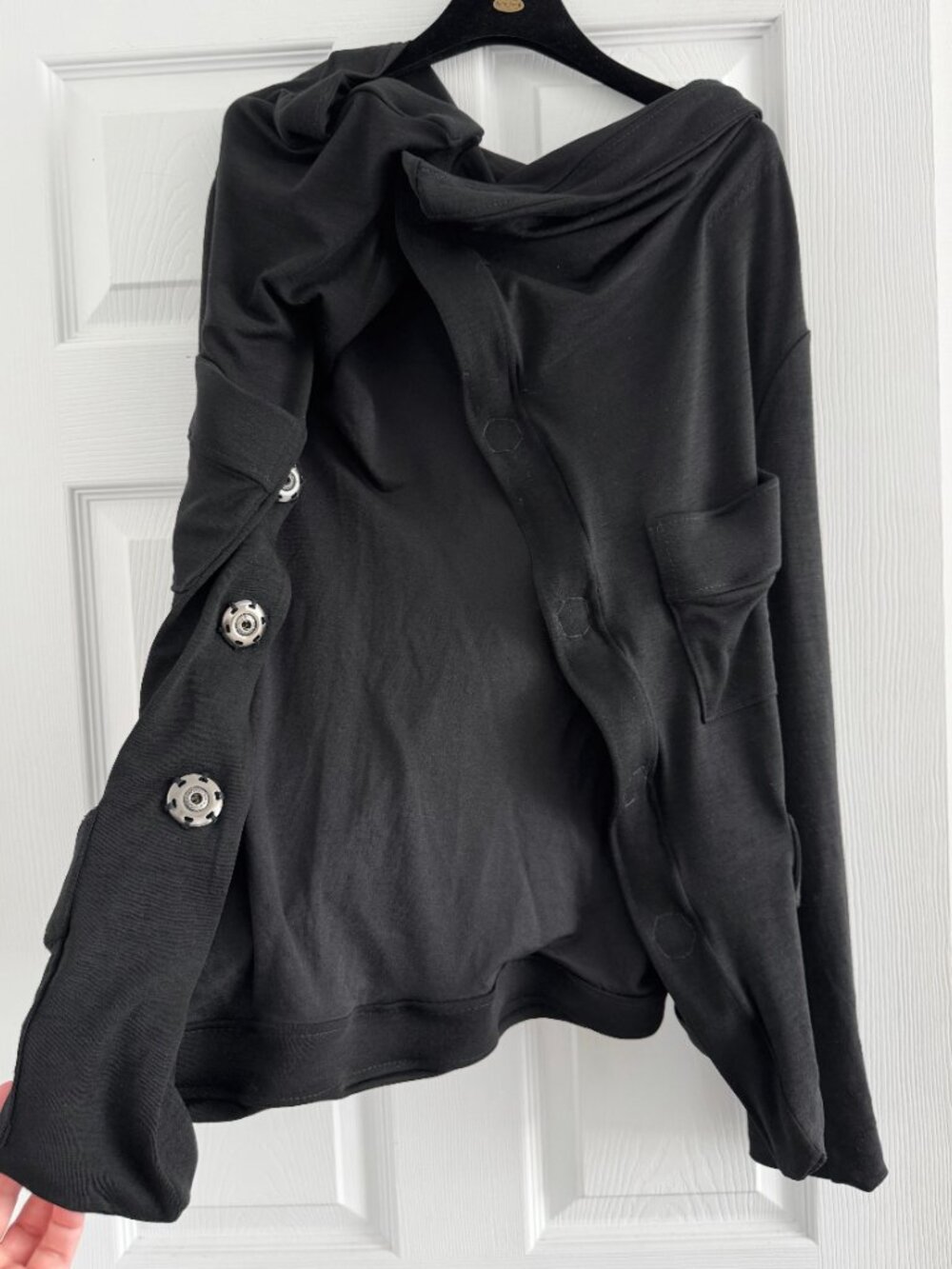 Junya Watanabe Asymmetrical Gathered Front Cardigan/Jacket in Black, size Small - Picture 5 of 13